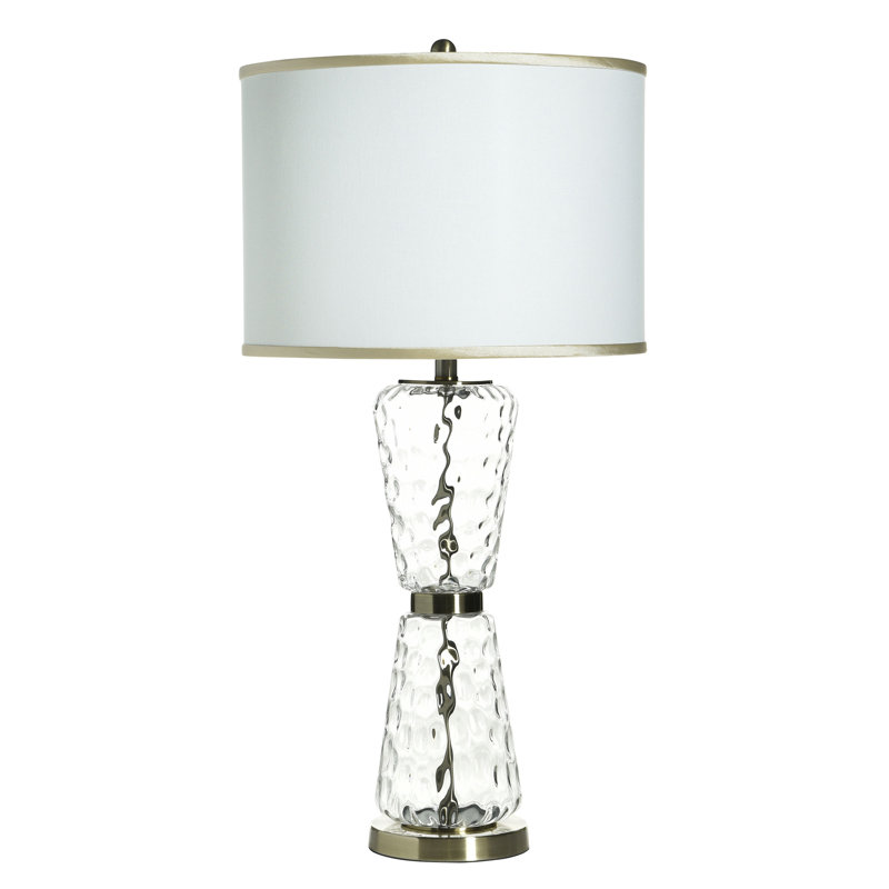 Lampe de table en verre texturé Ondine