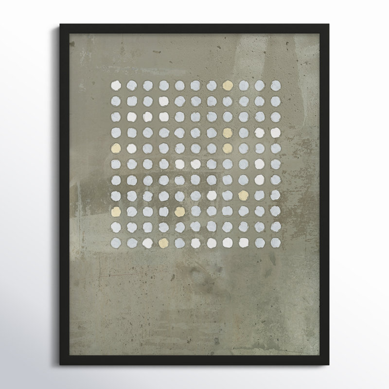 «Circles in Squares Series II Circles in Squares 2» par Jacques Pilon - reproduction d'art sur papier encadrée, Noir