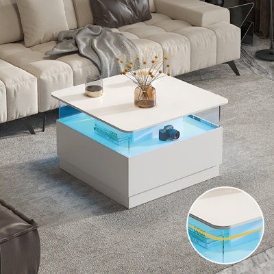 Pedestal Coffee Table with Storage