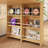 Multi-Function L-Shaped Rotating Desk With Adjustable Storage, Wooden Finish, And Integrated Wheels - Space-Saving Workstation