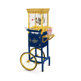 Nostalgia Vintage 8-Ounce Professional Popcorn and Concession Cart, 53 Inches Tall, Makes 32 Cups of Popcorn, Kernel Measuring Cup, Oil Measuring Spoon and Scoop, 13-Inch Wheels
