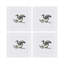 Bird Motif Embroidered Linen Cocktail Napkins