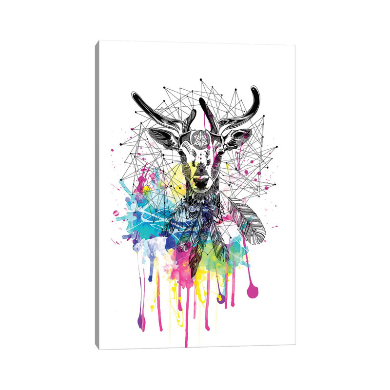 Deer by Karin Roberts - Wrapped Canvas Painting, 152.5 cm H x 101.5 cm W
