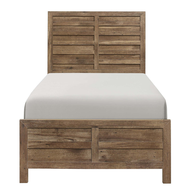 Mobilier de chambre à coucher en bois patiné moderne, Lit simple