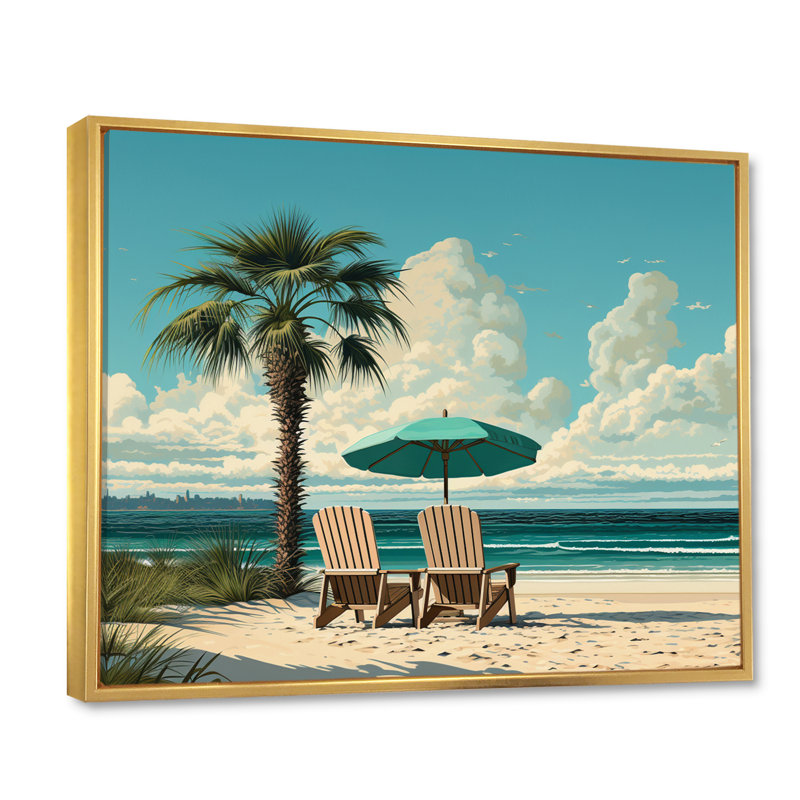 Phan sur toile, Cadre flottant doré, H 24 po x l 32 po x P 1 po
