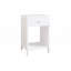 Modern White Nightstand With Drawer And Open Shelf,Scalloped Edge Bedside Table For Bedroom