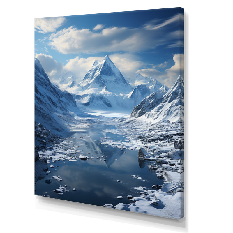 Winter Landscape Frozen Tranquility, reproduction d'art sur toile, Toile tendue, H 20 po x l 12 po x P 1 po
