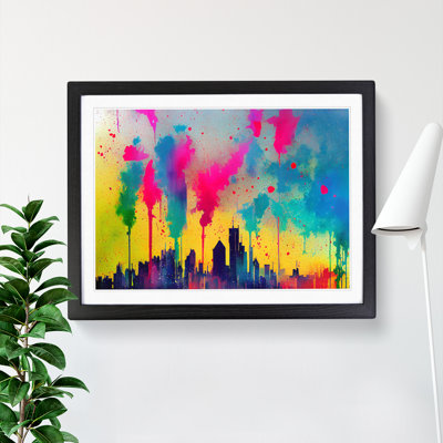 Skyscraper Skyline Splashed Vol.7 Abstract - Framed Print