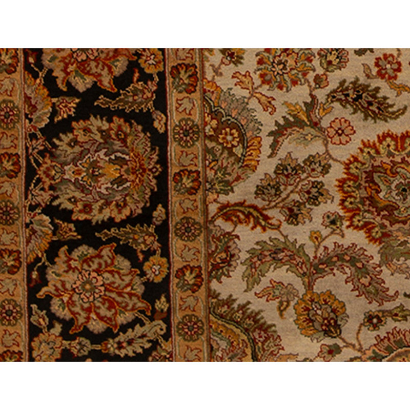 Tapis gris et noir noué à la main de haute qualité
