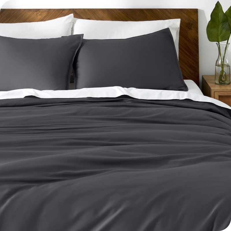 Full/Queen Forged Iron Grey TENCEL Lyocell Duvet Cover Set