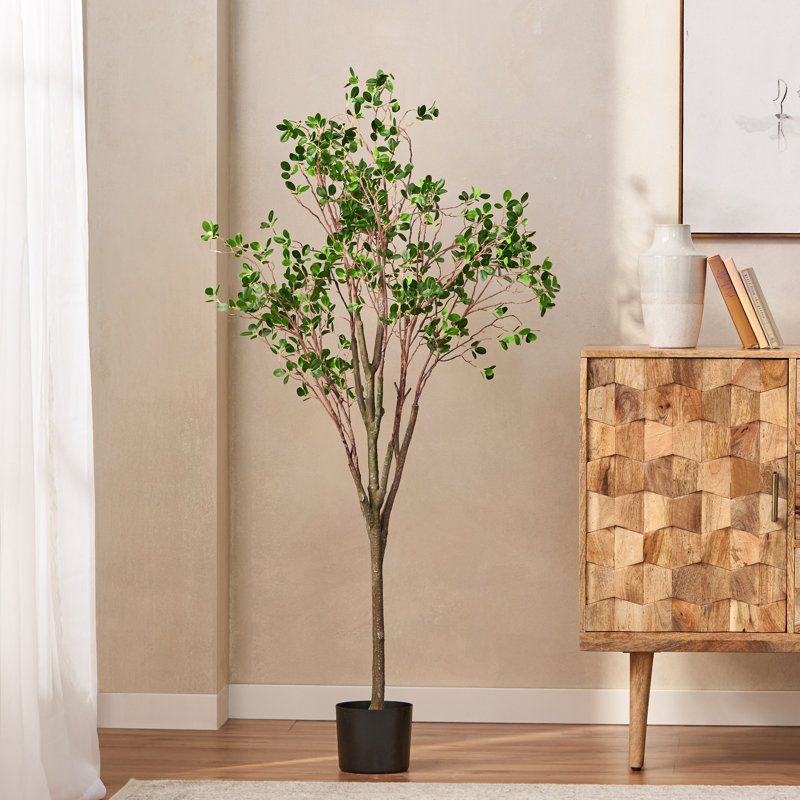 Faux Eucalyptus Tree in Pot, 59" H x 25" W x 17" D