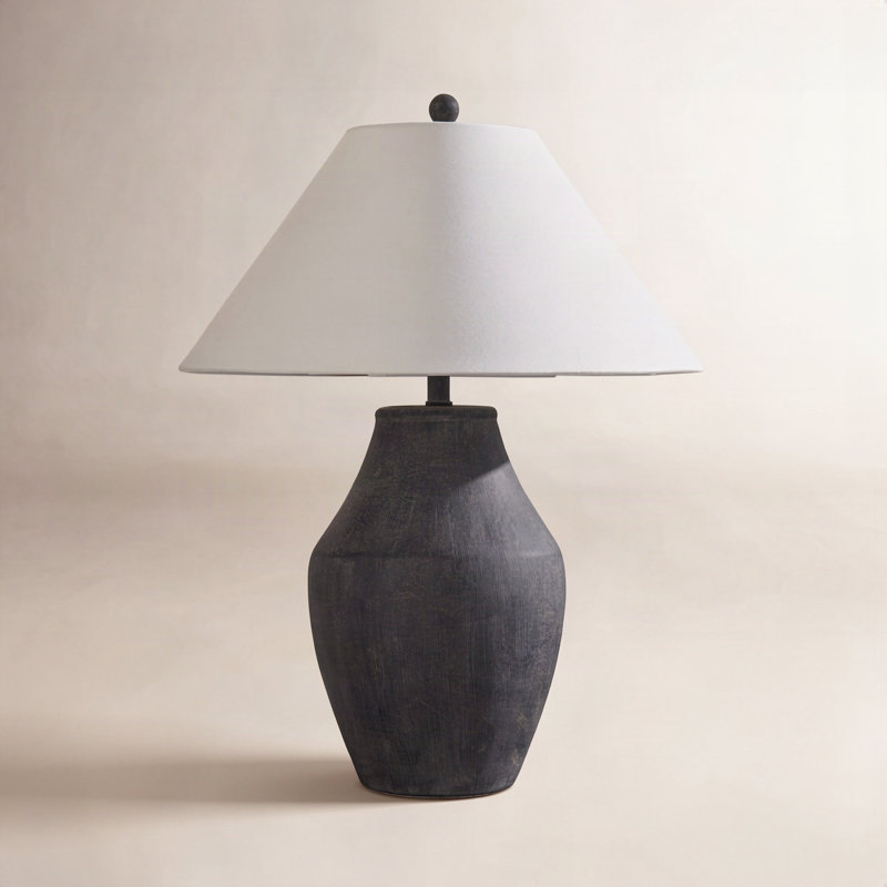 Batavia Ceramic Table Lamp, Black, White