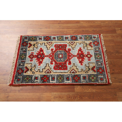 Tapis oriental géométrique bleu clair clair 2x3
