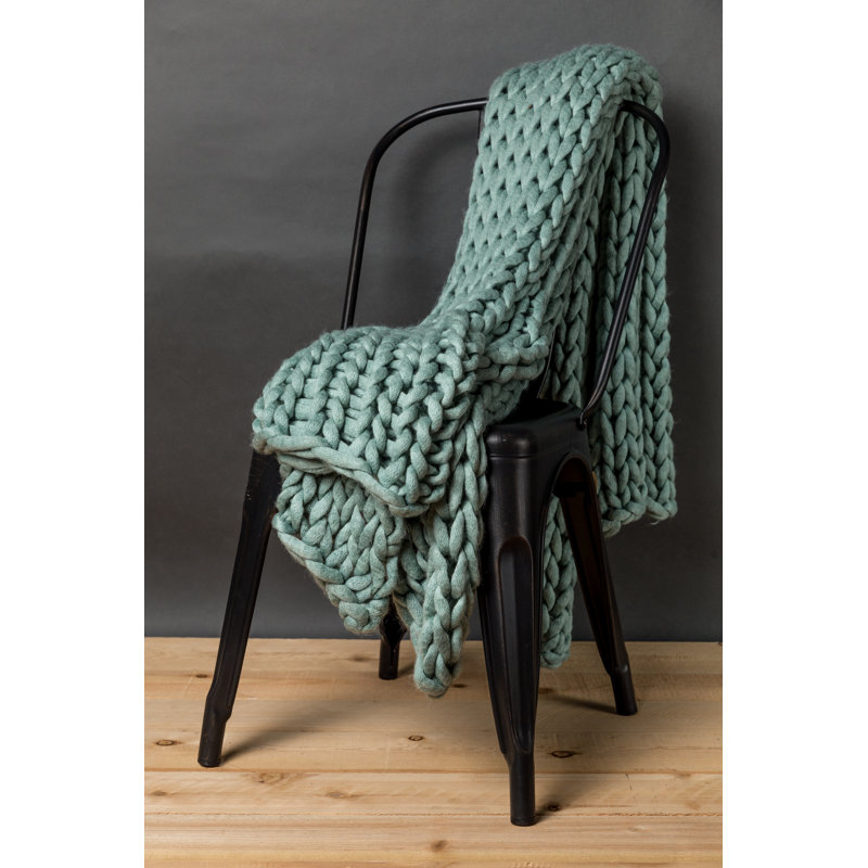 Donna Sharp Chunky Knit Aqua Woven Throw , Aqua