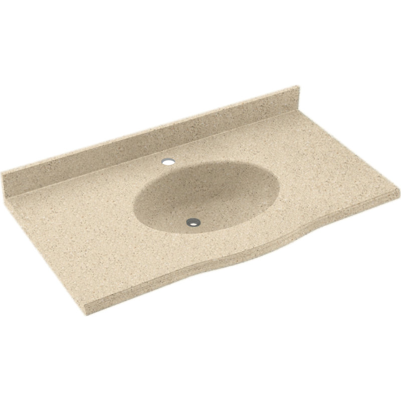 Plateau de meuble-lavabo simple 61 po Europa, Sable des Bermudes