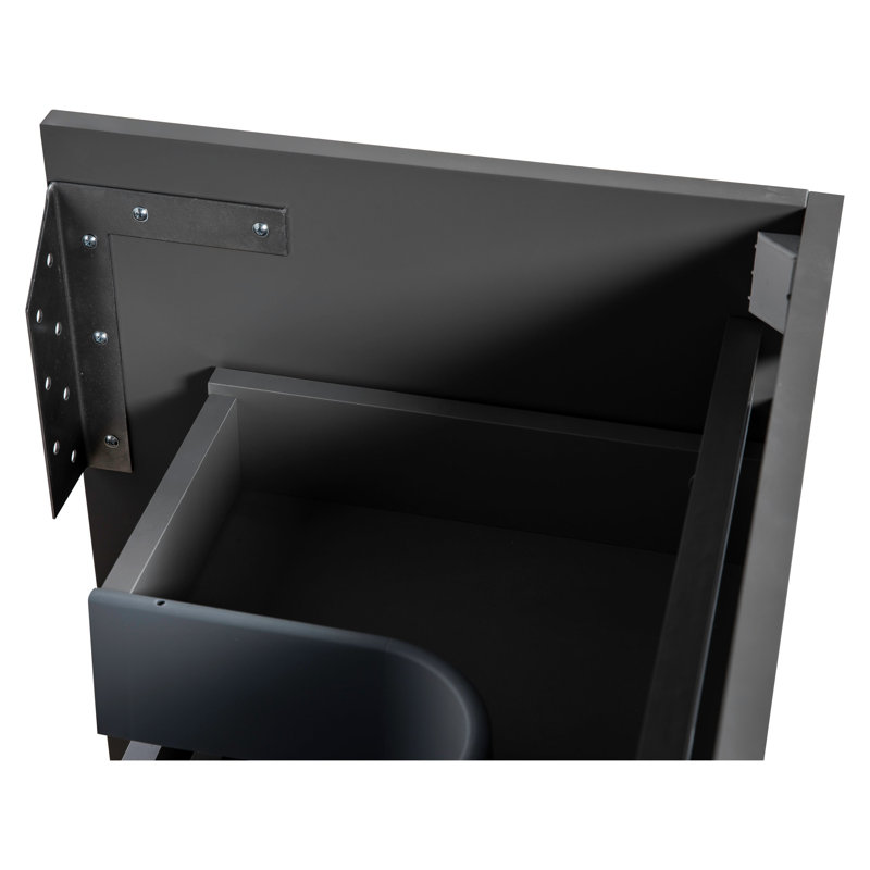 Ensemble de meuble-lavabo mural simple 23,8 po avec plateau en céramique et miroir Jakema