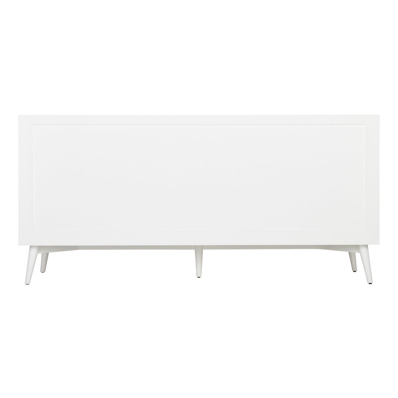 72" Novak Vanity with Undermount Sinks - Bright White, 8” Centers, Carrara Marble