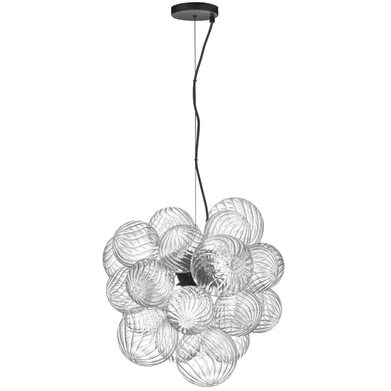 Luminaire suspendu 6 lumières Charlize, Noir mat