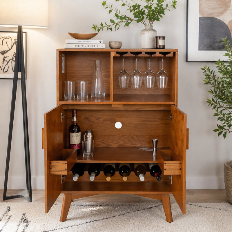 31.5" Multi-Functional Wine & Coffee Bar Cabinet