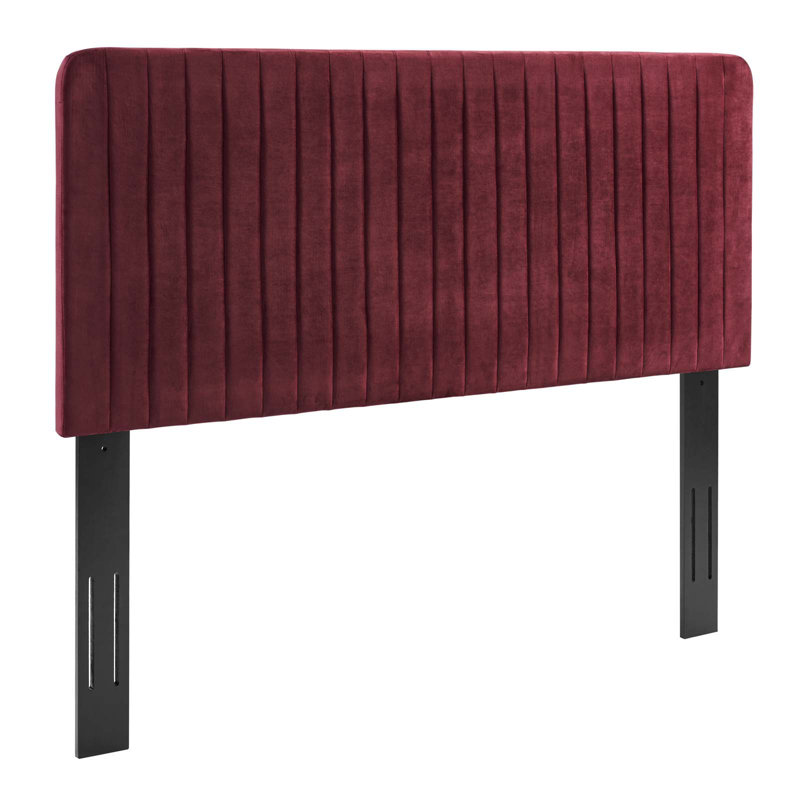 Milenna Channel Tufted Headboard, King/California King, Maroon