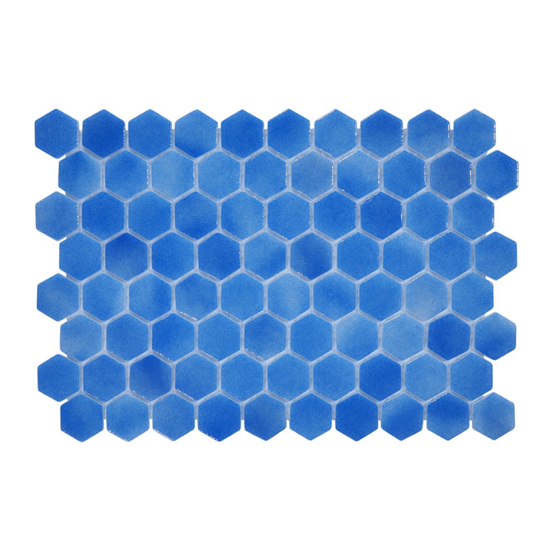 Glass Tile Love White Hot Love 11 in. X 16.325 in. Hexagonal Glass Mosaic Tile (10.76 sq. ft./case), Ideal for Kitchen Tile, Backsplash Tile, Bathroom Tile, and Pool Tile