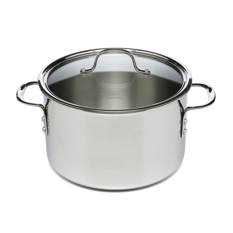 Tri-Ply Stainless Steel 8 Qt Stock Pot with Lid