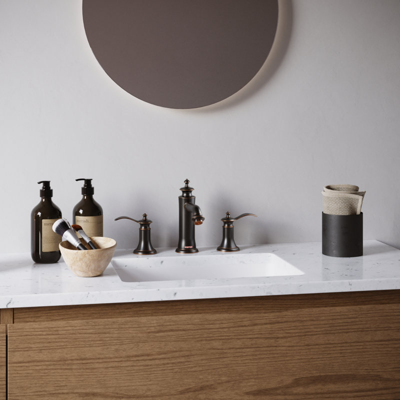 Widespread 2-handle Bathroom Faucet with Drain Assembly, Oil Rubbed Bronze