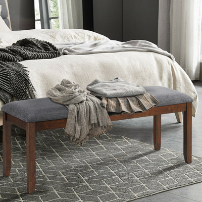 Caeron Linen Blend Upholstered Bench