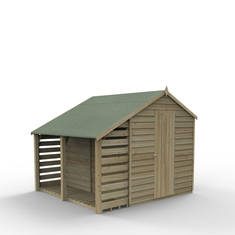 Overlap Pressure Treated 6 x 8 Apex ShedNo Window with Lean To, Yes