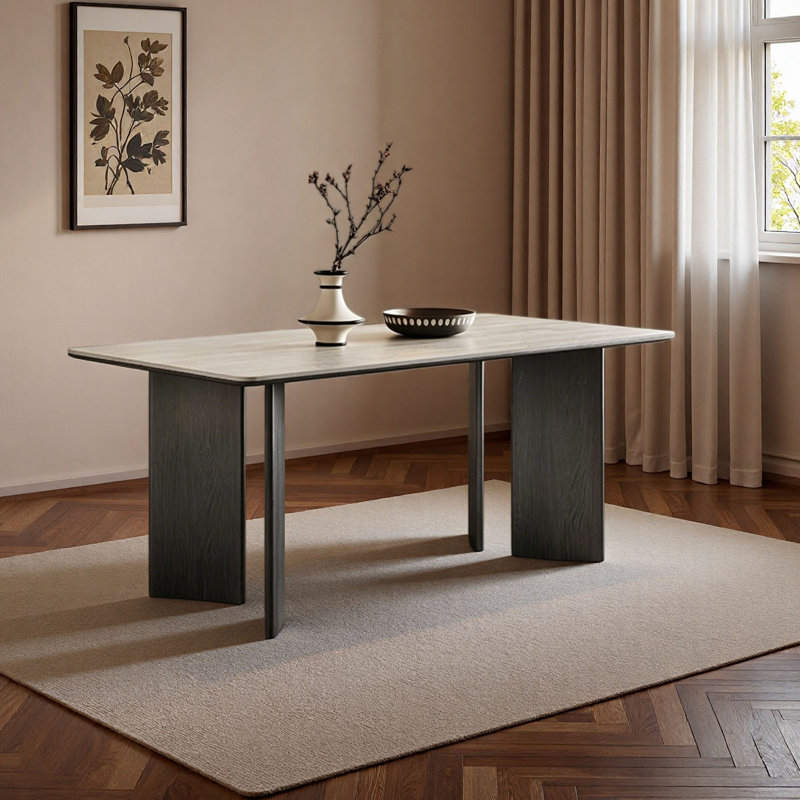 Table en pierre frittée French French, H 29,5 po x l 63 po x P 31,5 po