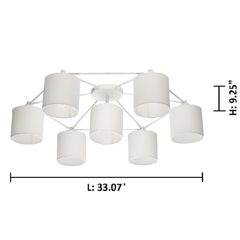 Kappler Polyester Semi Flush Mount, White