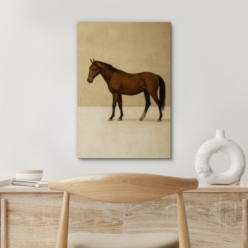 Impression d'art sur toile encadrée, "Brown Horse", H 24 po x l 16 po, Toile tendue, Ne s’applique pas