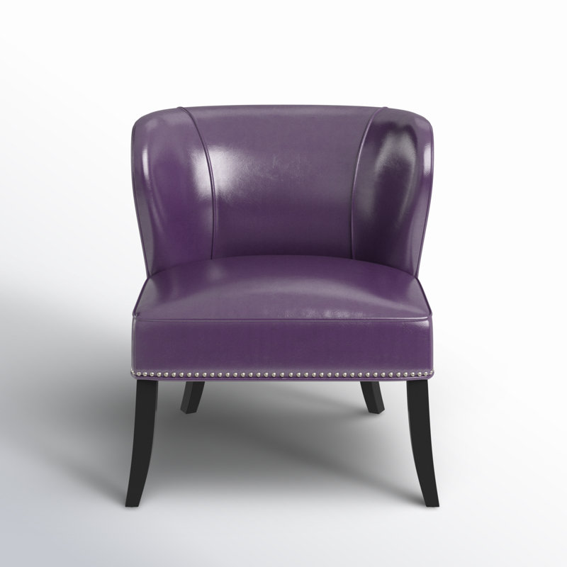 Fauteuil d'appoint en similicuir sans accoudoirs Alfredia, Similicuir mauve