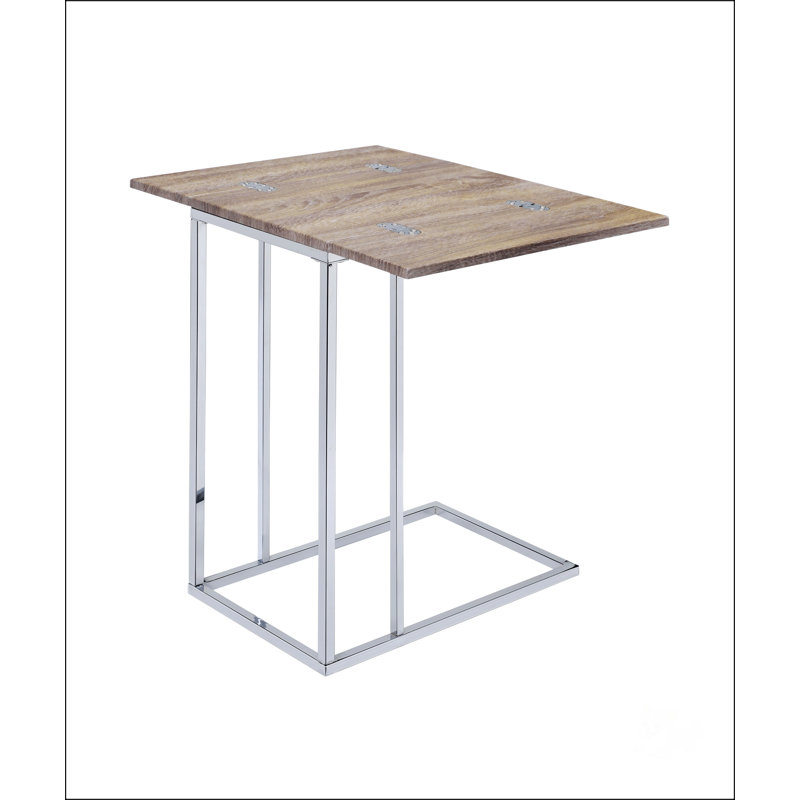 Weathered Accent Table,Extendable table,Side Table,Oak And Chrome Finish