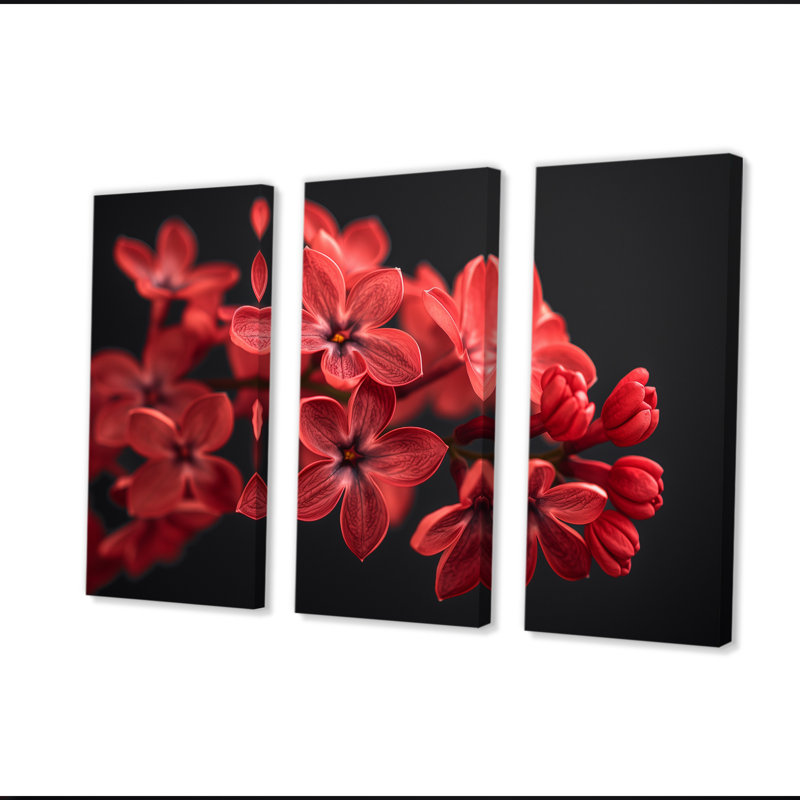 «Red Black Romantic Lilac Beauty - Lilacs», ensemble de reproduction d'art mural, H 28 po x l 36 po x P 1 po