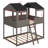 Wood Bunk Bed With Roof, Window, Guardrail-1161886605
