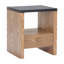 Table de bout à piédestal en bois noir 20 po avec tiroir