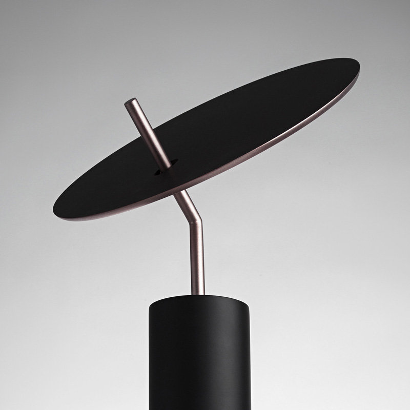 Lua 18" Table Lamp, Dark Brown/Copper Silver