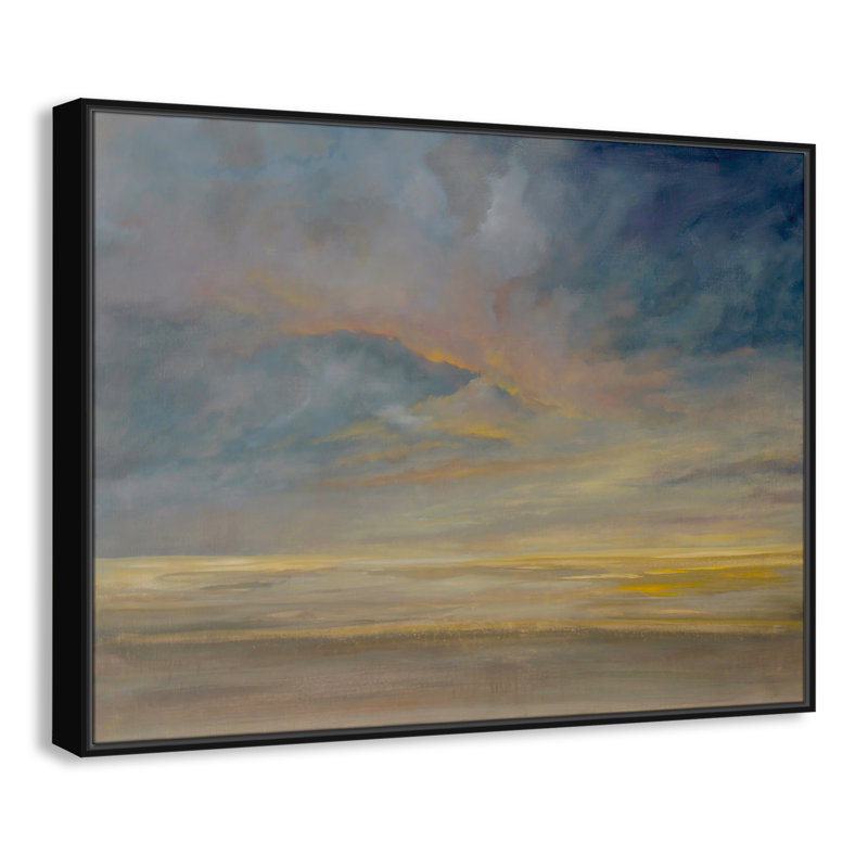 Saffi Dawning Unrest - Peinture sur toile à cadre flottant, H 31,5 po x l 41,5 po, Espresso