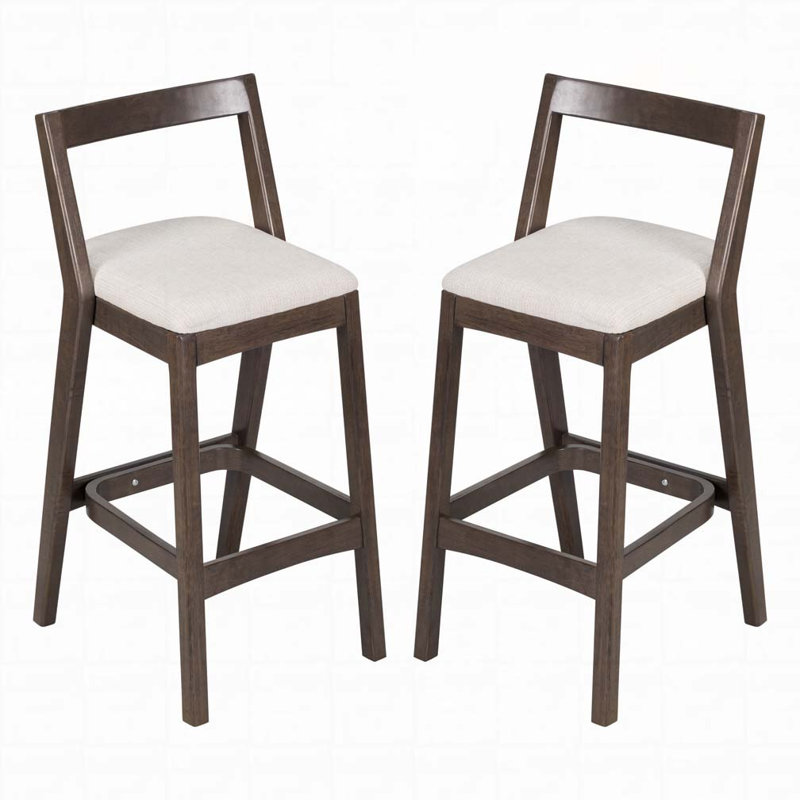 Tabouret en bois d'hévéa, Marron foncé