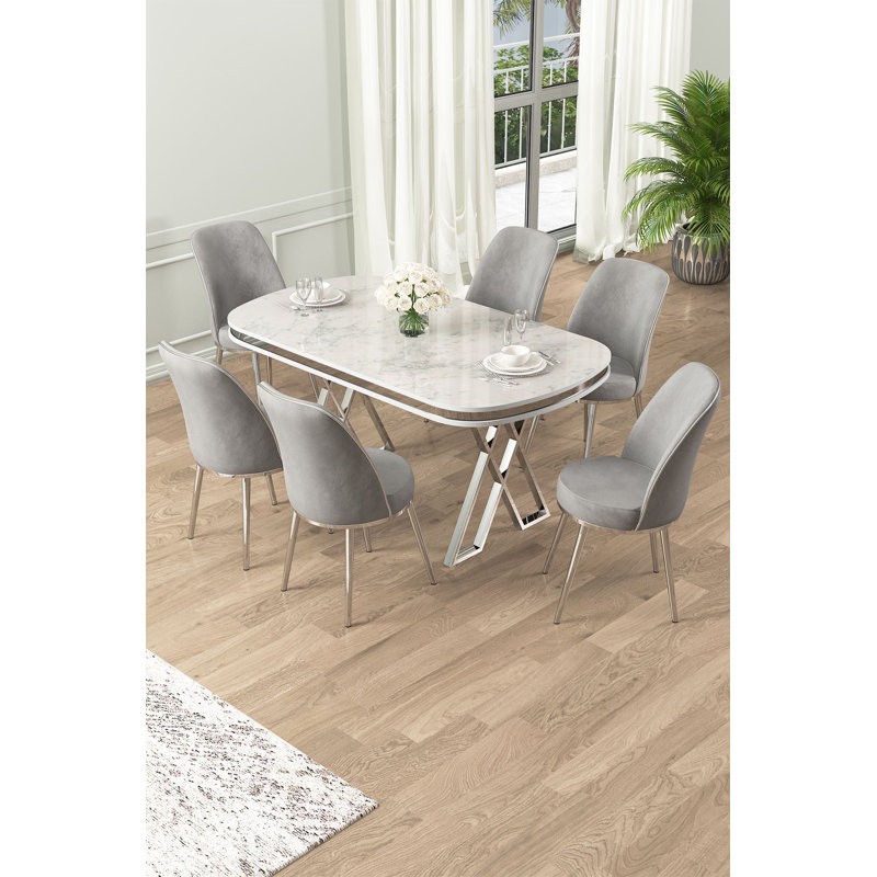 Dining Table & Chairs Set (7 Pieces)