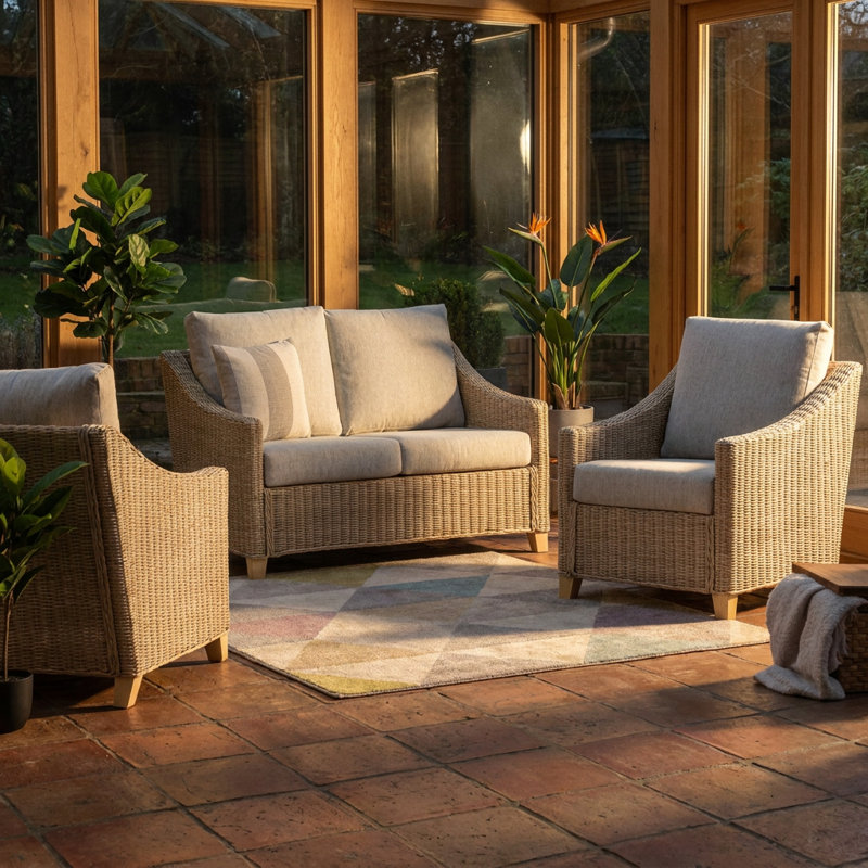 June 3 Piece Conservatory Sofa Set
