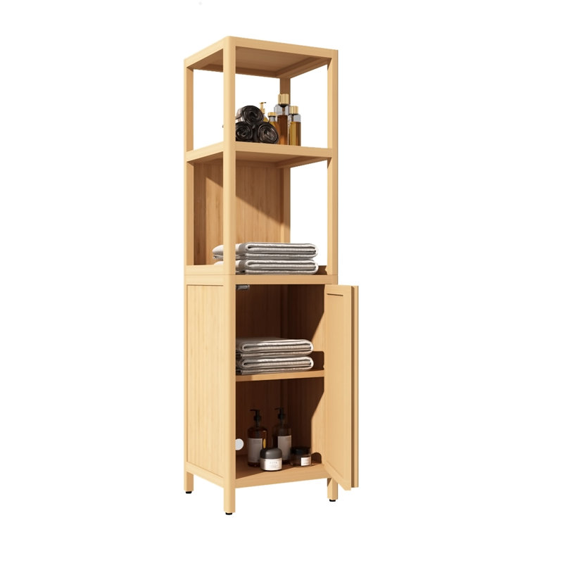 Keeleigh Bamboo Freestanding Bathroom Cabinet, Natural