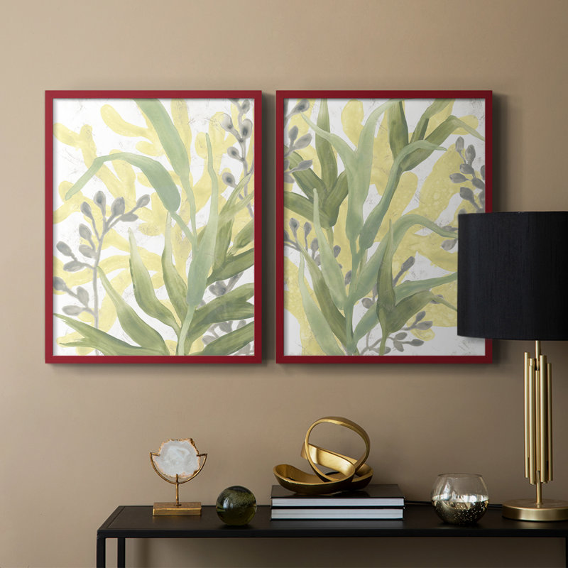Reproduction encadrée Sea Grass Fresco I-Premium - prête à être accrochée - aucun clou requis - aucun clou requis, Rouge