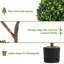 Topiaire artificiel en pot en plastique noir, plante topiaire en buis artificiel pour décoration intérieure et extérieure-129055330