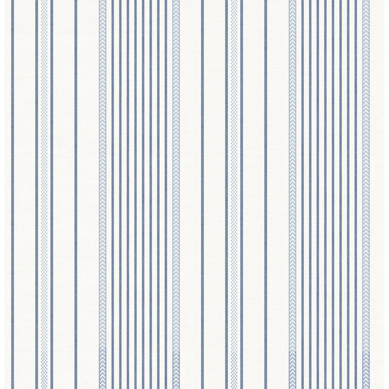 Papier peint à rayures Navarres, Bleu