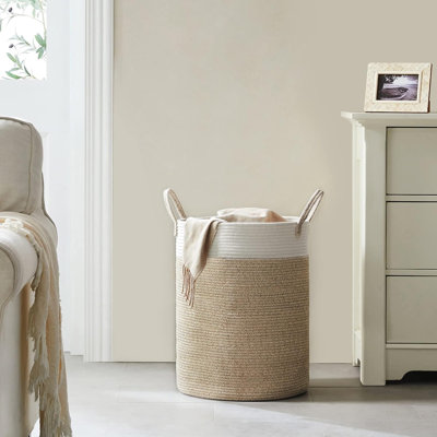 Fabric Laundry Hamper And Waste Basket Set
