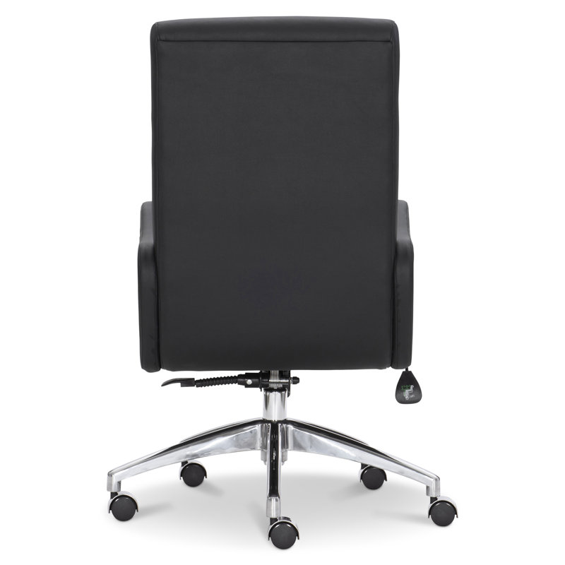 Black High Back Swivel Task Chair with Vinyl Upholstery