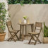 Ensemble bistro pliant d'extérieur en bois d'acacia 3 pièces