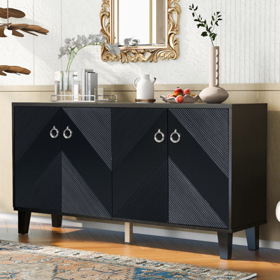 Stylish Cabinet With Geometric Patterns For Hallway, Entryway, And Living Room by Latitude Run